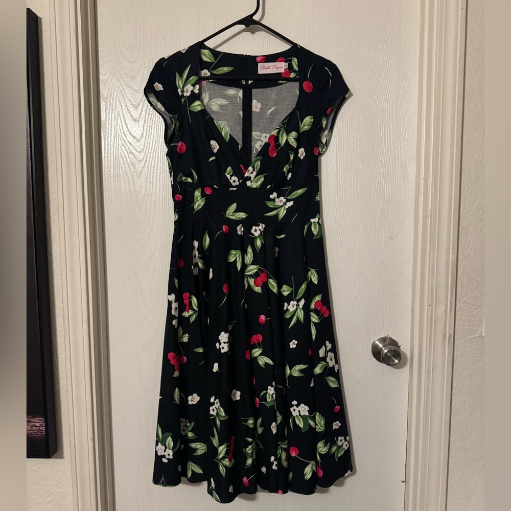 Chic Black Floral Kids Dress